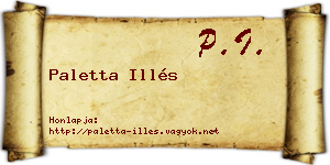 Paletta Illés névjegykártya